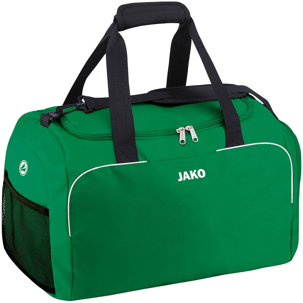 BOLSA DE DEPORTE JAKO CLASSICO CON COMPARTIMENTOS HÚMEDOS LATERALES, VERDE. BAMBINI JUNIOR SENIOR 