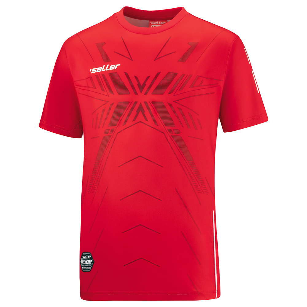 CAMISETA DE MANGA CORTA TRAININGS-TEE SALLERX.72, ROJO-BURDEOS-BLANCO UNISEX. XXS XS S M L XL 2XL 3XL 