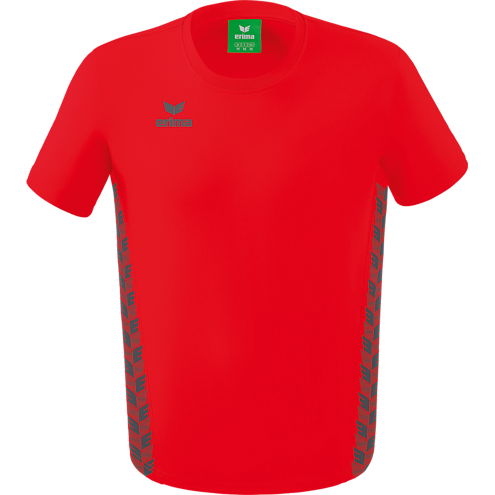 CAMISETA ERIMA ESSENTIAL TEAM, ROJA-GRIS PIZARRA NIÑO. 128 140 152 164 