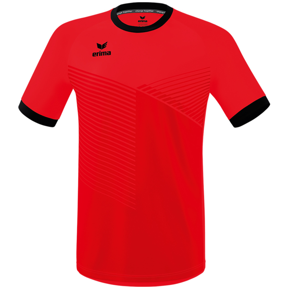 CAMISETA ERIMA MANTUA, ROJA-NEGRA NIÑO. 128 140 152 164 