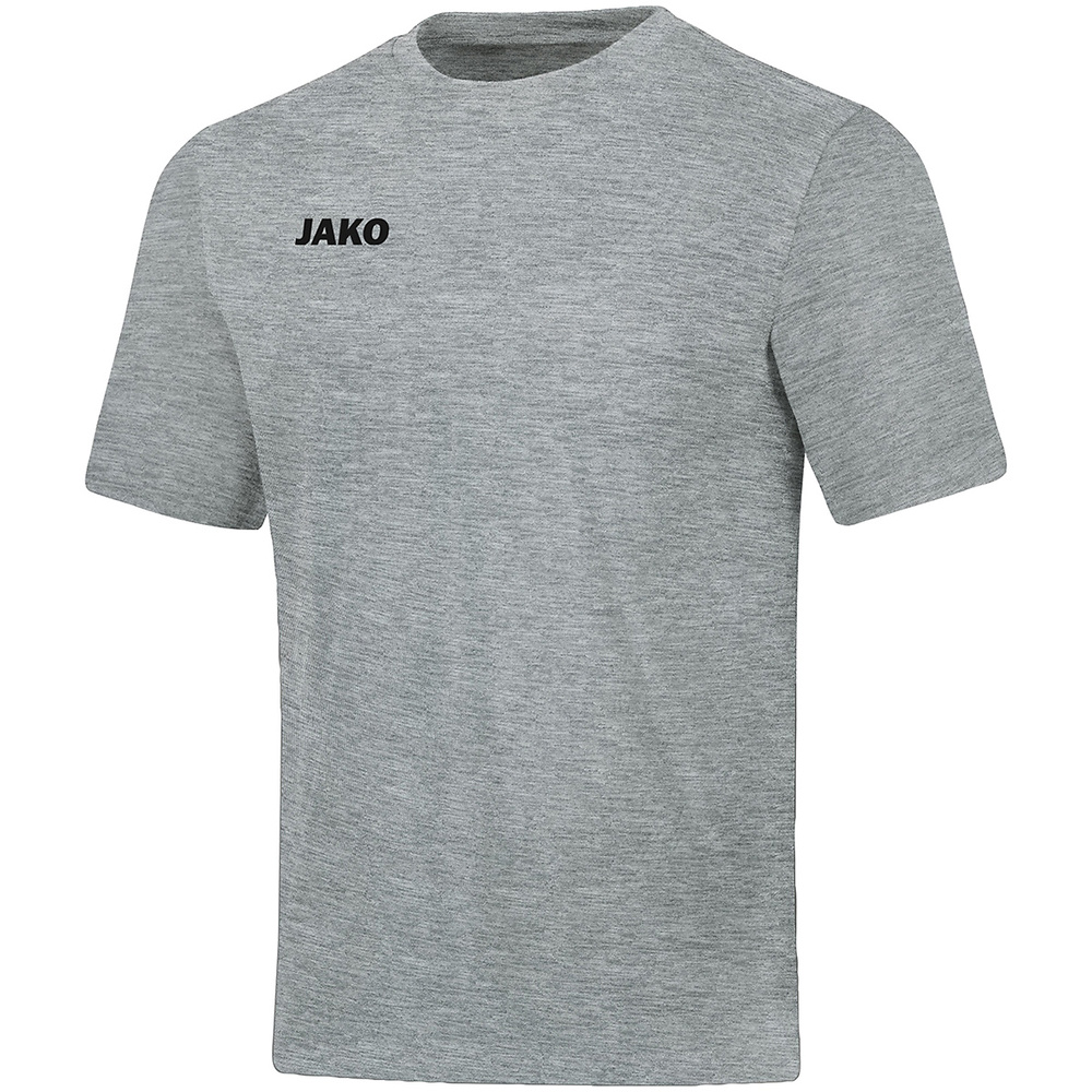 CAMISETA JAKO BASE, GRIS MELANGE HOMBRE. S M L XL 2XL 3XL 4XL 