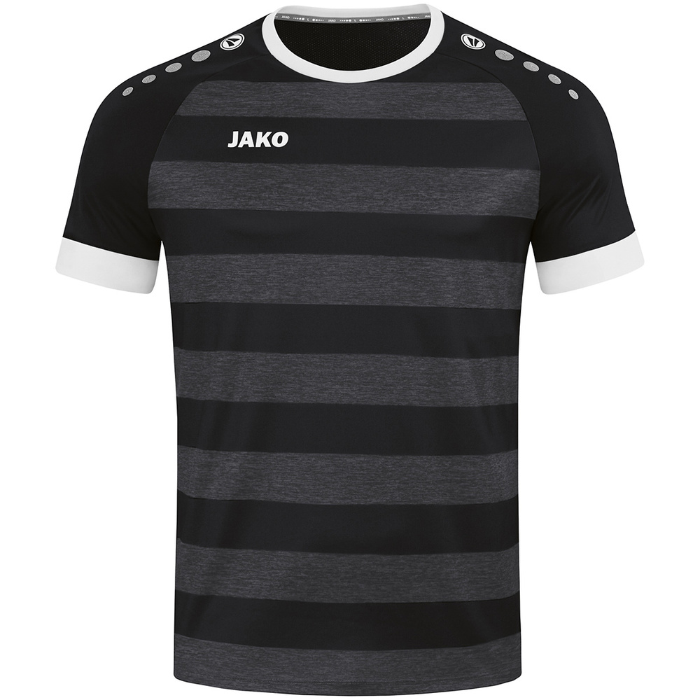 CAMISETA JAKO CELTIC MELANGE MANGA CORTA, NEGRA NIÑO. 116 128 140 152 164 