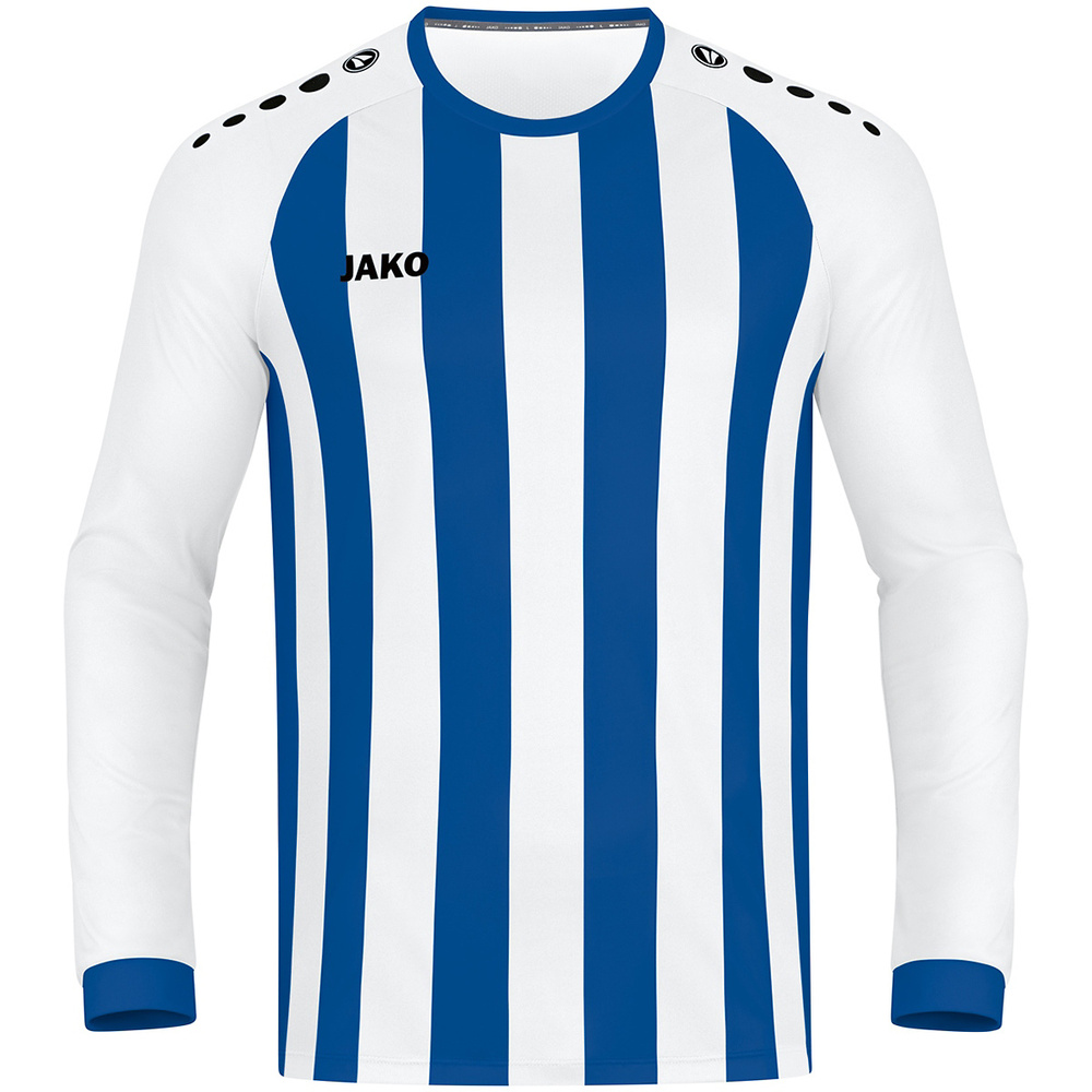 CAMISETA JAKO INTER MANGA LARGA, BLANCA-ROYAL NIÑO. 116 128 140 152 164 