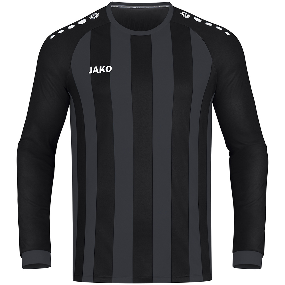 CAMISETA JAKO INTER MANGA LARGA, NEGRA-ANTRACITA NIÑO. 116 128 140 152 164 