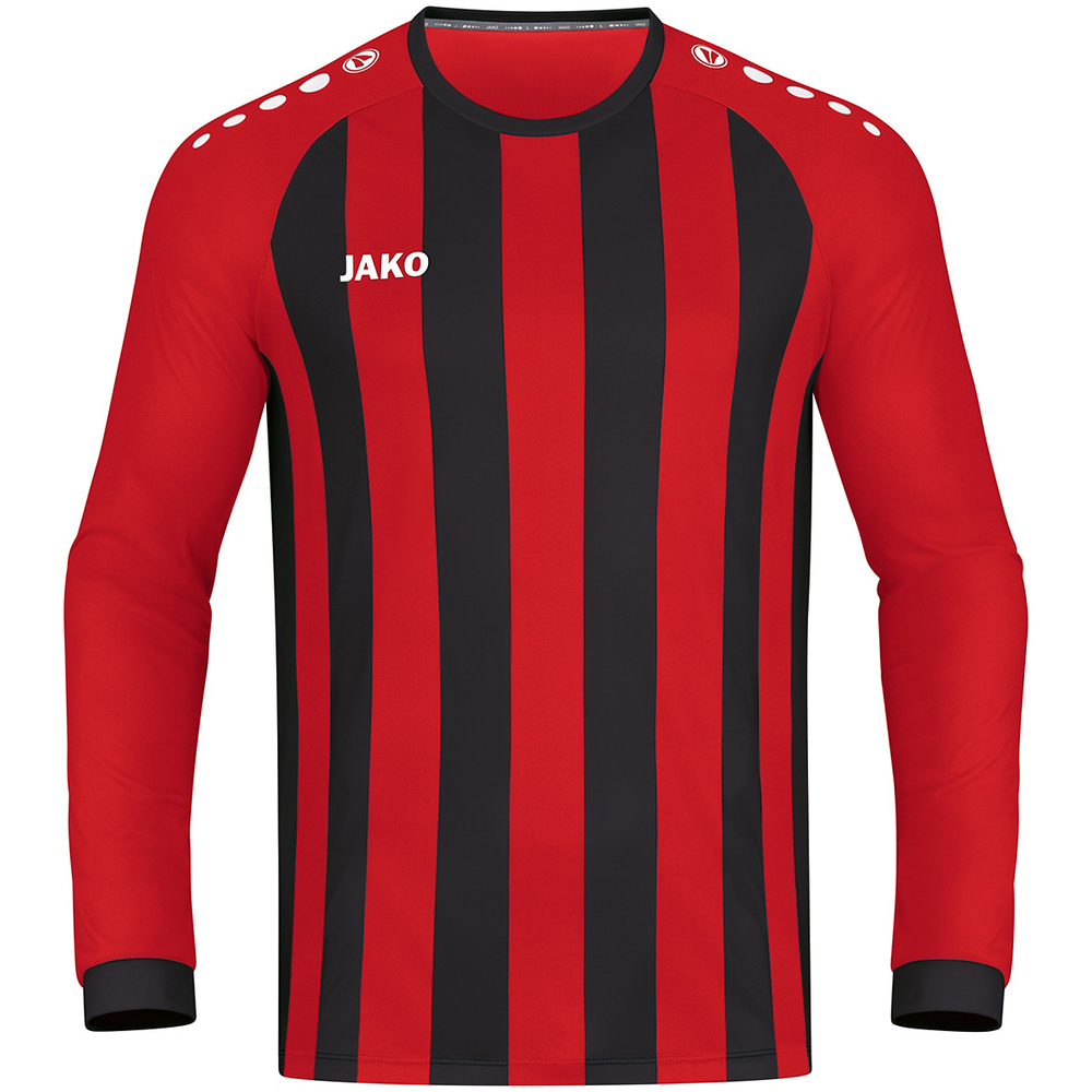 CAMISETA JAKO INTER MANGA LARGA, ROJA-NEGRA NIÑO. 116 128 140 152 164 