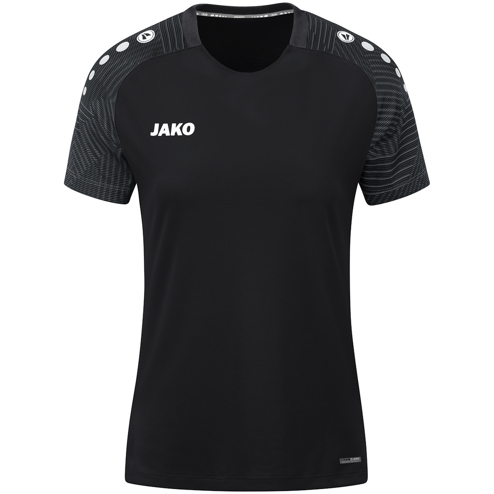 CAMISETA JAKO PERFORMANCE, NEGRA-ANTRACITA MUJER. 34 36 38 40 42 44 