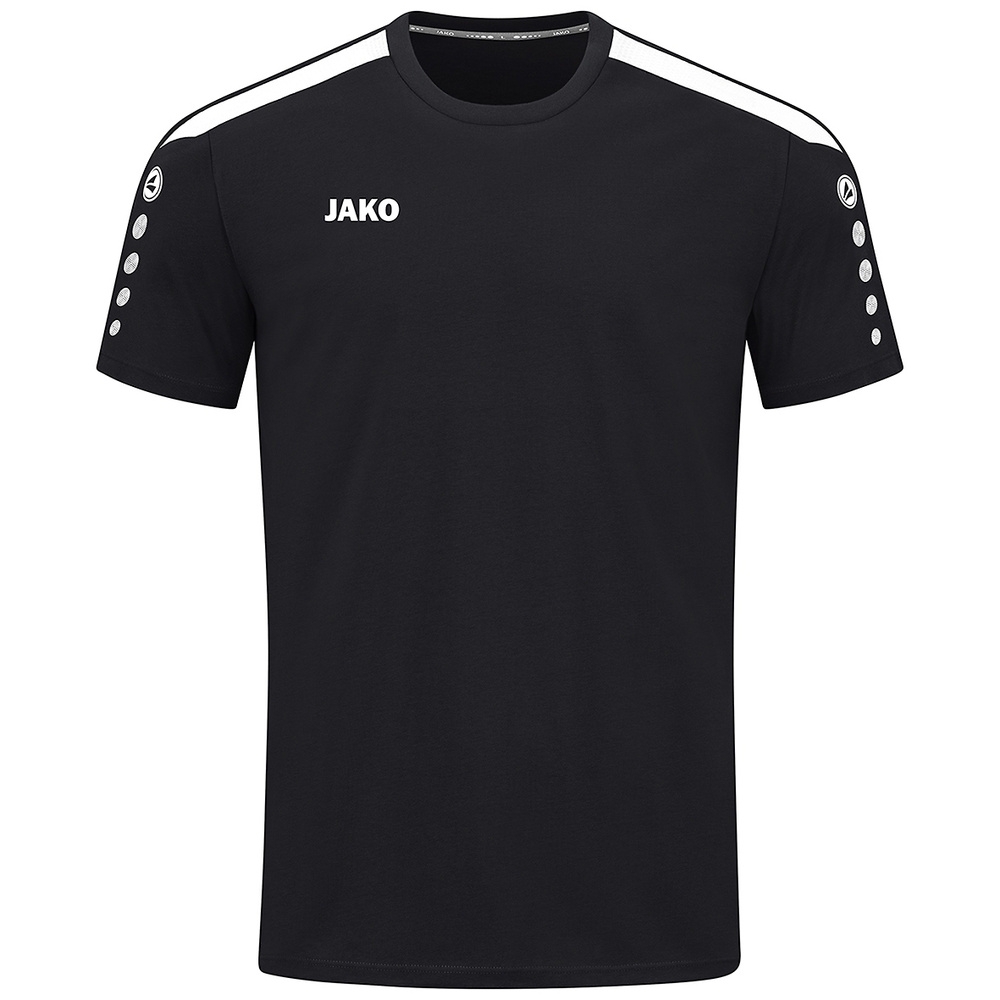 CAMISETA JAKO POWER, NEGRA-BLANCA HOMBRE. ss M L XL 2XL 3XL 4XL 