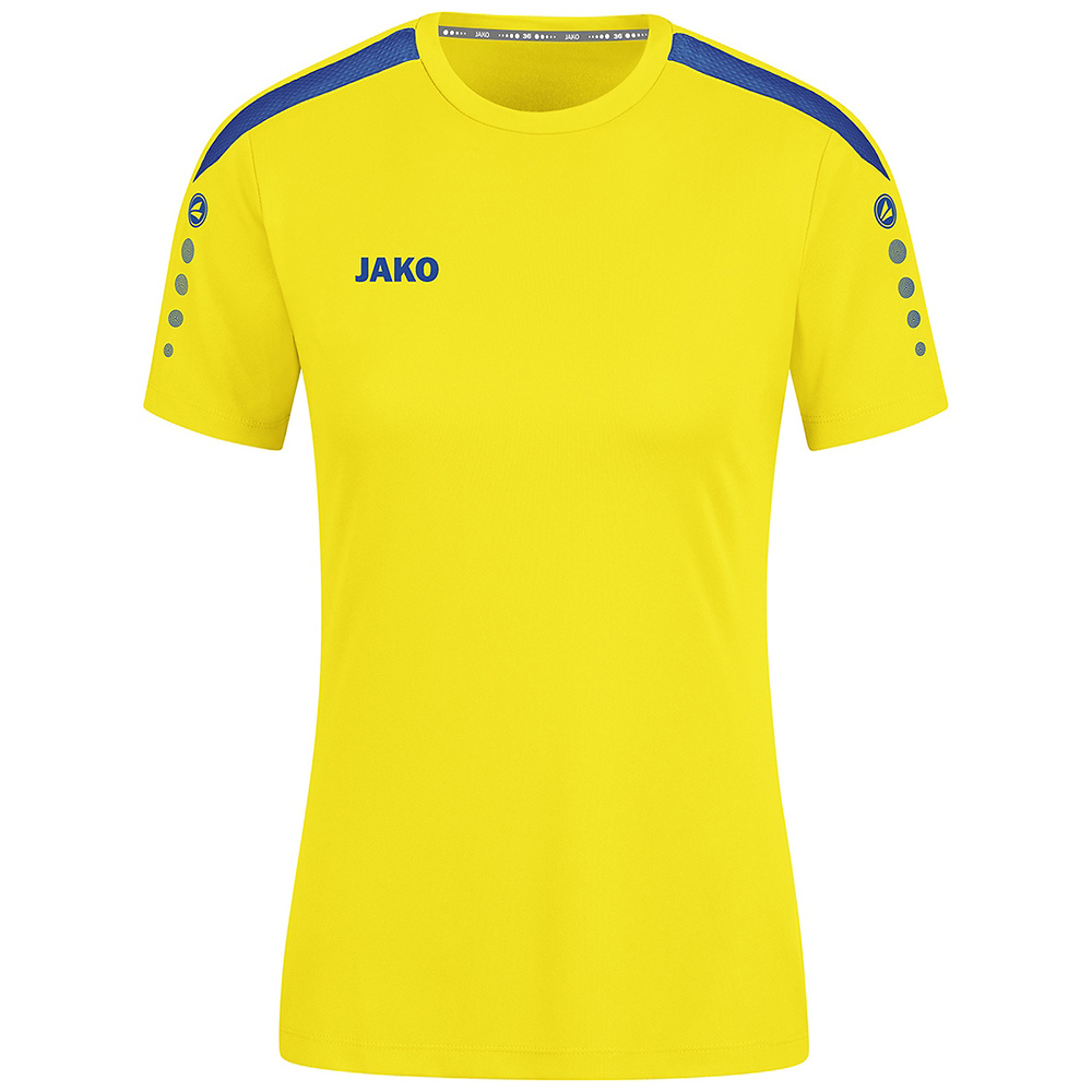 CAMISETA JAKO POWER MANGA CORTA, AMARILLA-ROYAL MUJER. 34 36 38 40 42 44 