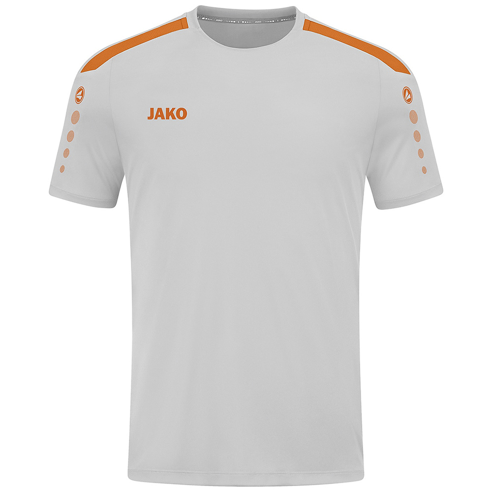 CAMISETA JAKO POWER MANGA CORTA, GRIS-NARANJA NEÓN NIÑO. 116 128 140 152 164 