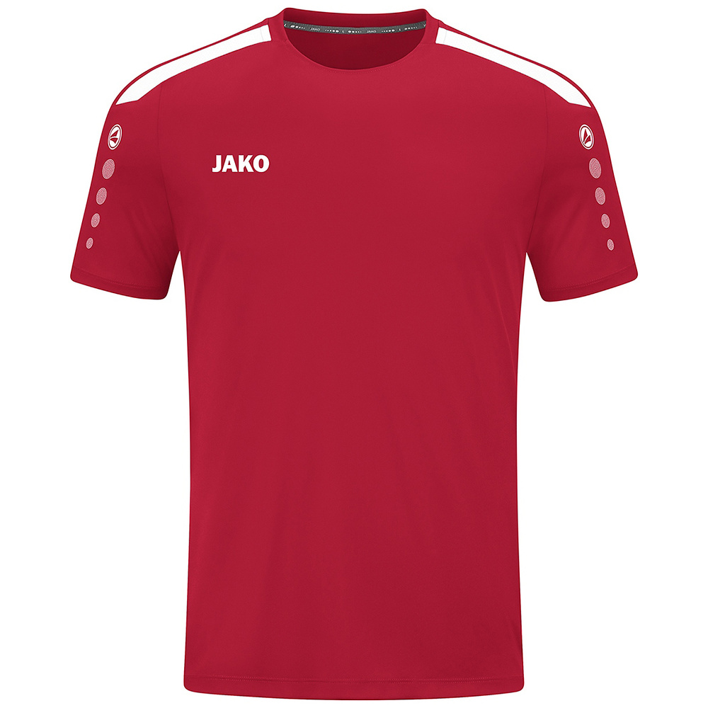 CAMISETA JAKO POWER MANGA CORTA, ROJA-BLANCA NIÑO. 116 128 140 152 164 