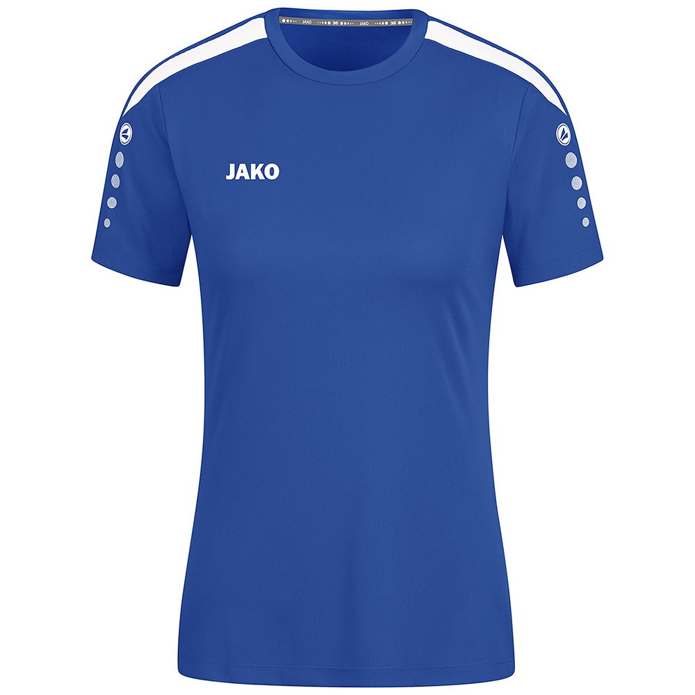 CAMISETA JAKO POWER MANGA CORTA, ROYAL-BLANCA MUJER. 34 36 38 40 42 44 