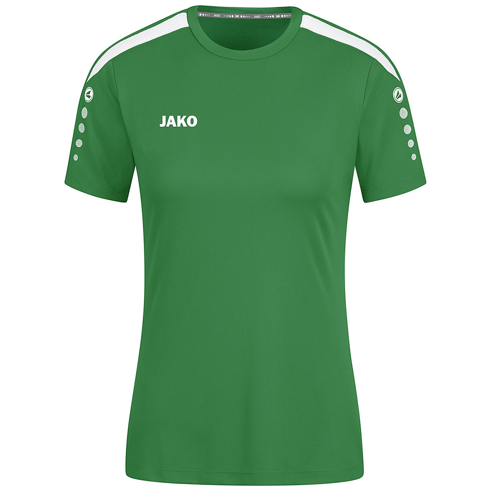 CAMISETA JAKO POWER MANGA CORTA, VERDE-BLANCA MUJER. 34 36 38 40 42 44 