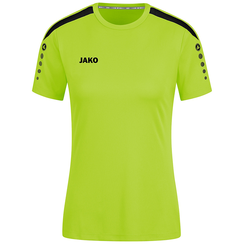 CAMISETA JAKO POWER MANGA CORTA, VERDE NEÓN-BLANCA MUJER. 34 36 38 40 42 44 