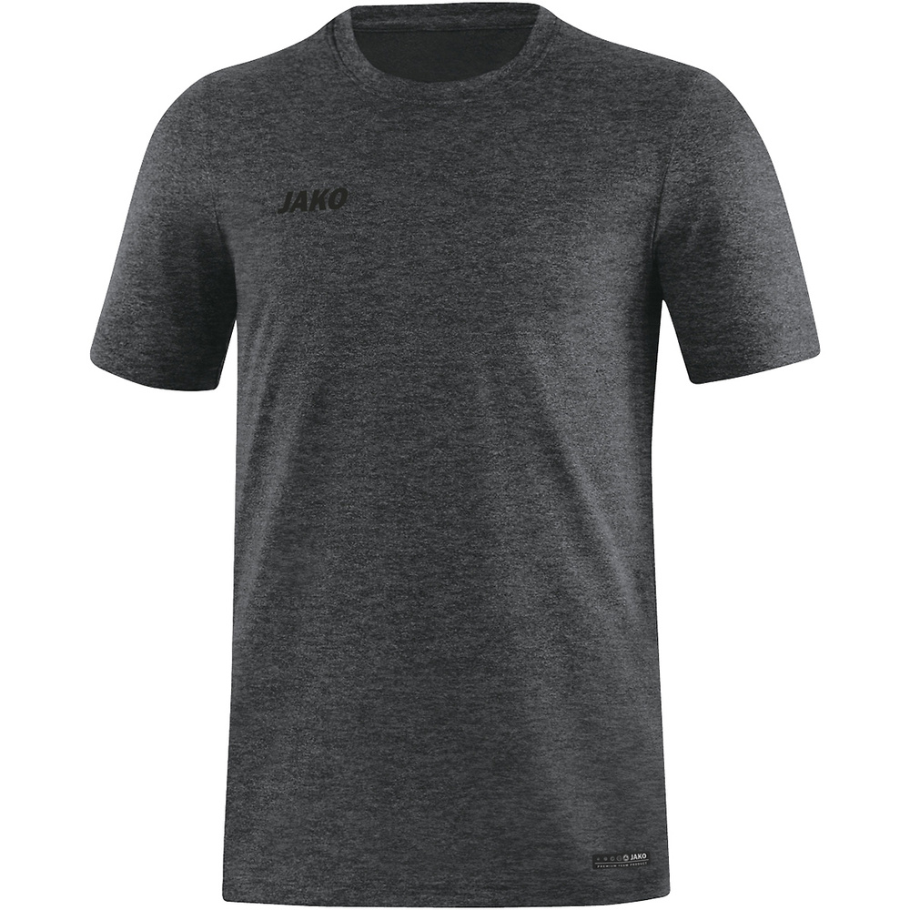 CAMISETA JAKO PREMIUM BASICS MANGA CORTA, ANTRACITA MELANGE HOMBRE. S M L XL 2XL 3XL 4XL 