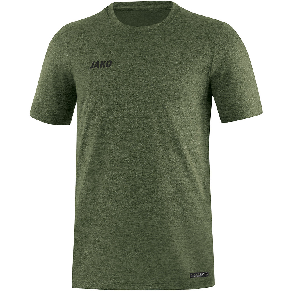 CAMISETA JAKO PREMIUM BASICS MANGA CORTA, CAQUI MELANGE HOMBRE. S M L XL 2XL 3XL 4XL 