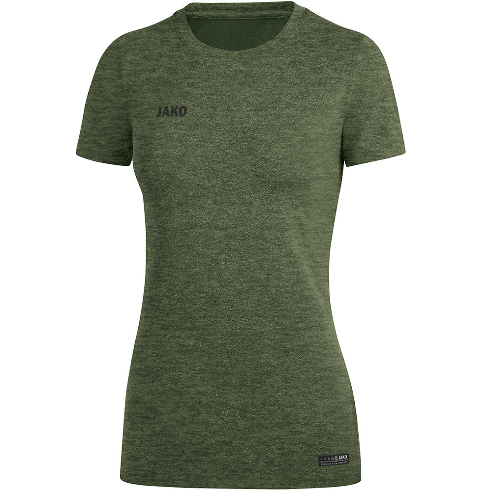 CAMISETA JAKO PREMIUM BASICS MANGA CORTA, CAQUI MELANGE MUJER. 34 36 38 40 42 44 