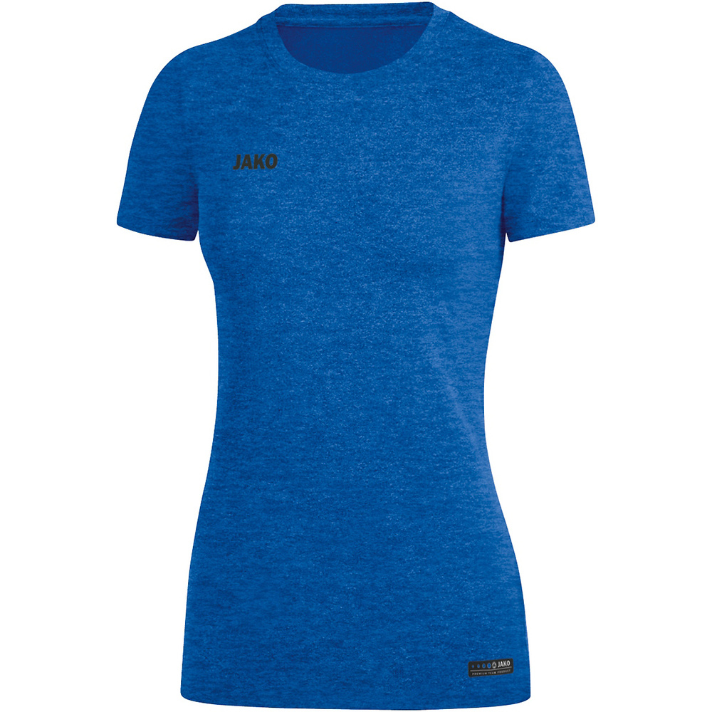 CAMISETA JAKO PREMIUM BASICS MANGA CORTA, ROYAL MELANGE MUJER. 34 36 38 40 42 44 