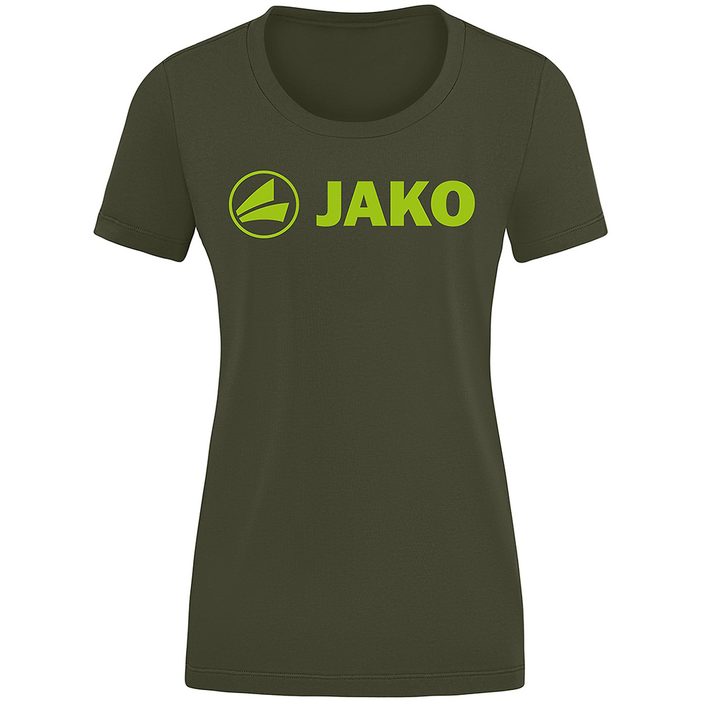 CAMISETA JAKO PROMO, CAQUI-VERDE NEÓN MUJER. 34 36 38 40 42 44 