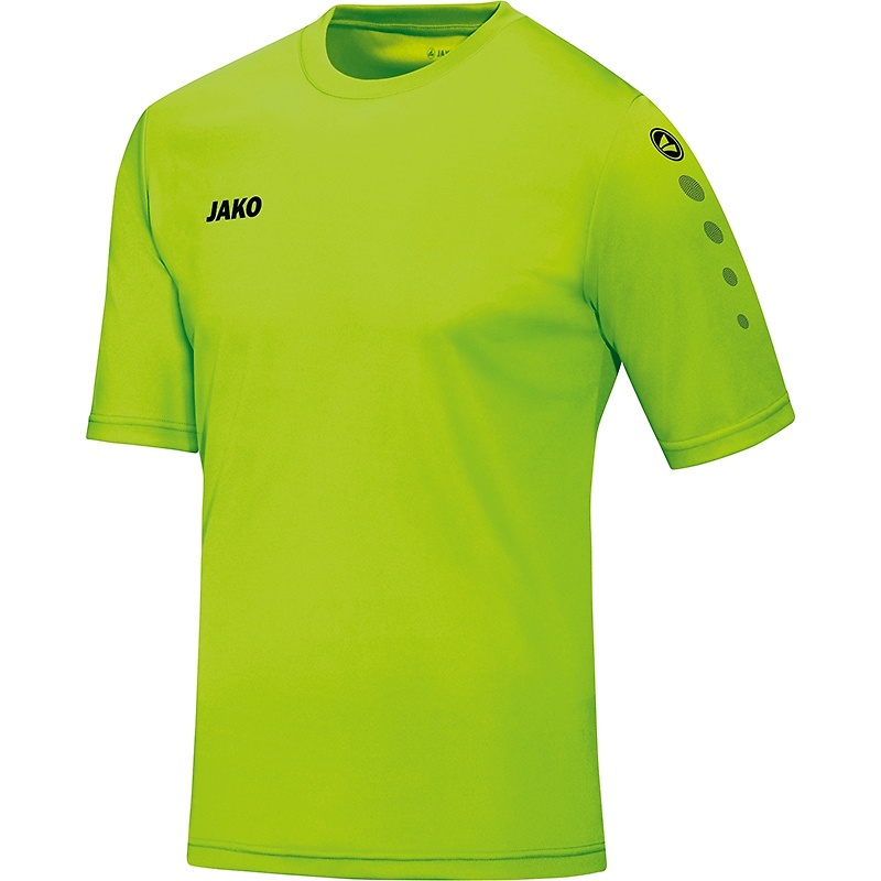 CAMISETA JAKO TEAM MANGA CORTA, VERDE NEÓN NIÑO. 104 116 128 140 152 164 