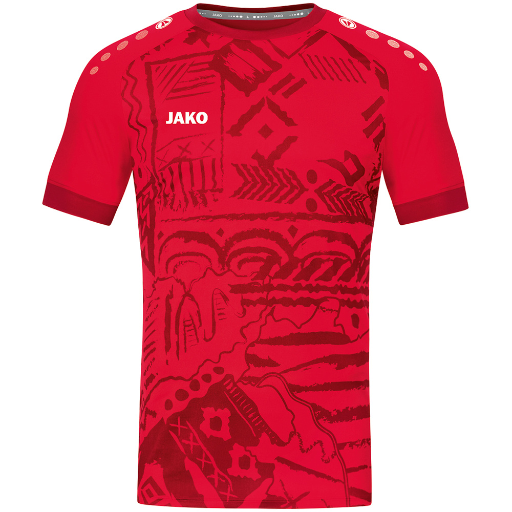 CAMISETA JAKO TROPICANA MANGA CORTA, ROJA HOMBRE. S M L XL 2XL 