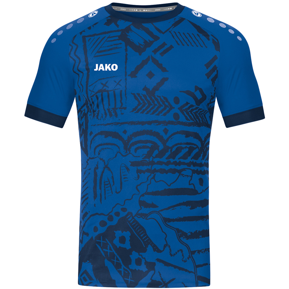 CAMISETA JAKO TROPICANA MANGA CORTA, ROYAL-MARINO HOMBRE. S M L XL 2XL 