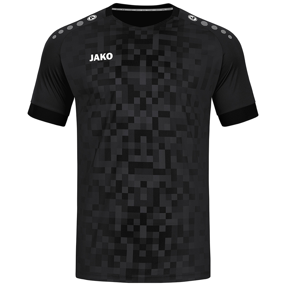 CAMISETA MANGA CORTA JAKO PIXEL, NEGRA NIÑO. 128 140 152 164 