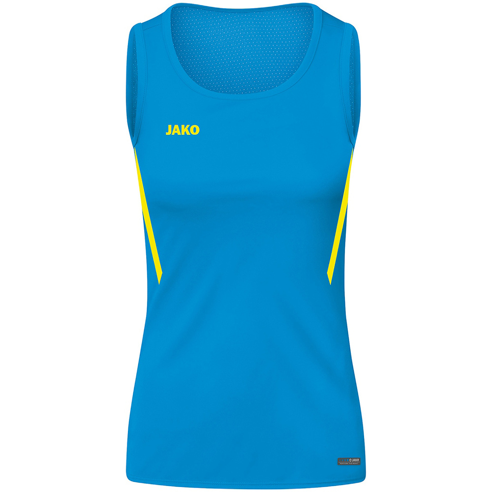 CAMISETA TIRANTES JAKO CHALLENGE, AZUL JAKO-AMARILLA NEÓN MUJER. 34 36 38 40 42 44 