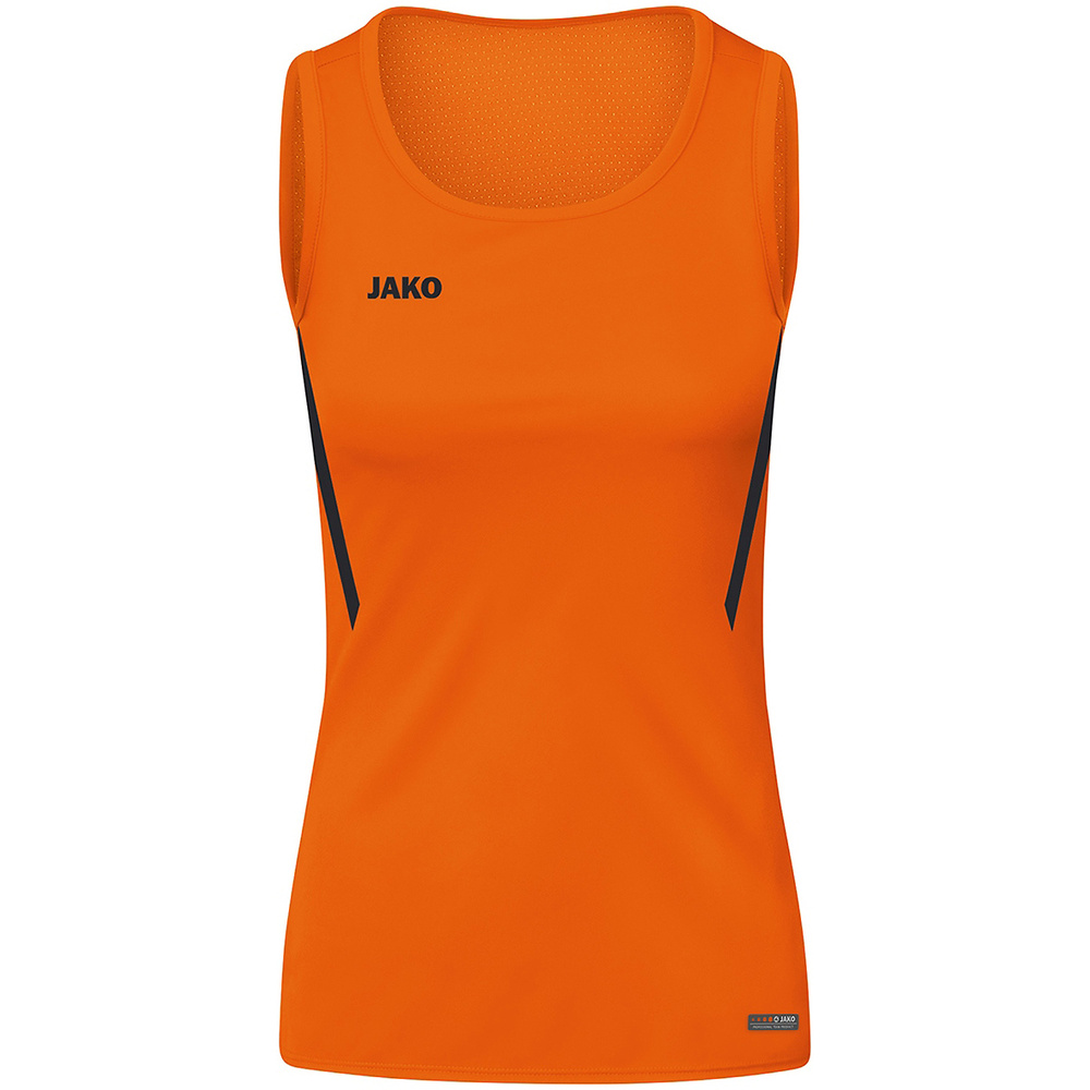 CAMISETA TIRANTES JAKO CHALLENGE, NARANJA-NEGRA MUJER. 34 36 38 40 42 44 