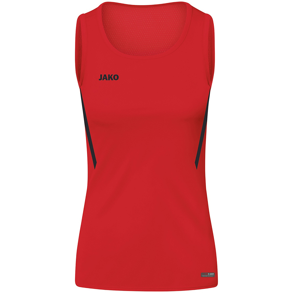 CAMISETA TIRANTES JAKO CHALLENGE, ROJA-NEGRA MUJER. 34 36 38 40 42 44 