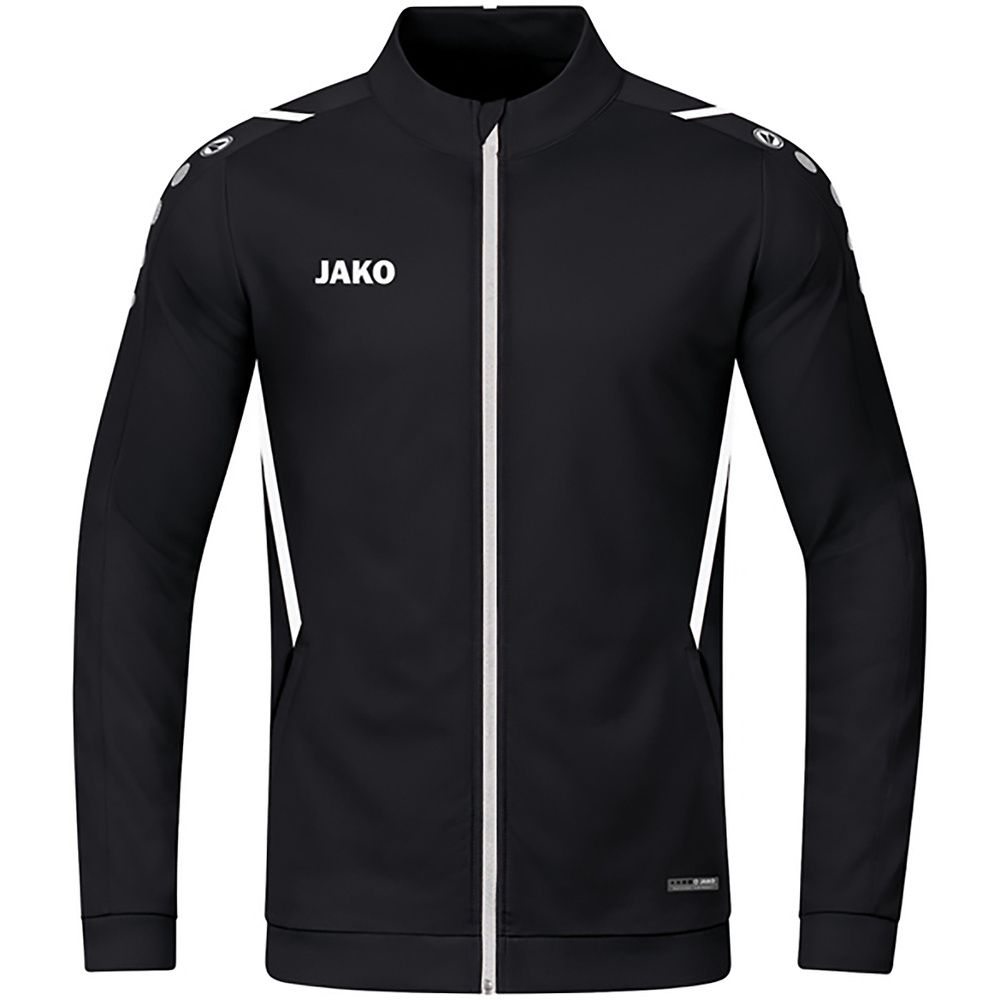 CHAQUETA CHÁNDAL POLIÉSTER JAKO CHALLENGE, NEGRA-BLANCA HOMBRE. S M L XL 2XL 3XL 4XL 