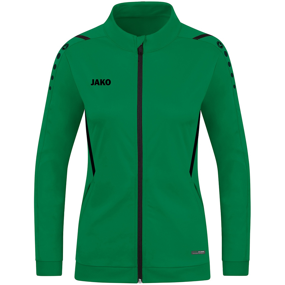 CHAQUETA CHÁNDAL POLIÉSTER JAKO CHALLENGE, VERDE-NEGRA MUJER. 34 36 38 40 42 44 