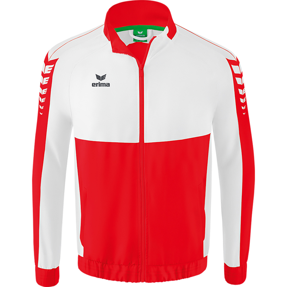 CHAQUETA CHÁNDAL PRESENTACIÓN ERIMA SIX WINGS, ROJA-BLANCA HOMBRE. S M L XL 2XL 3XL 