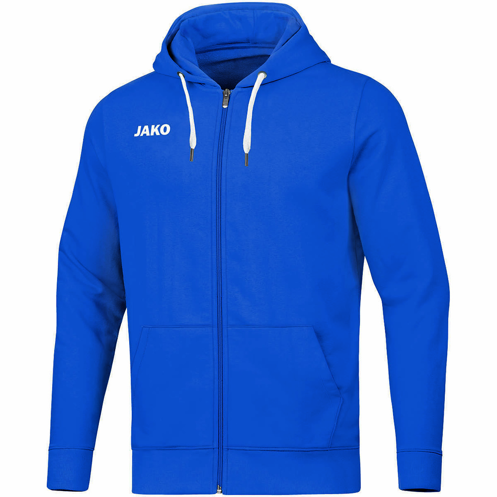 CHAQUETA CON CAPUCHA JAKO BASE, ROYAL HOMBRE. S M L XL 2XL 3XL 4XL 