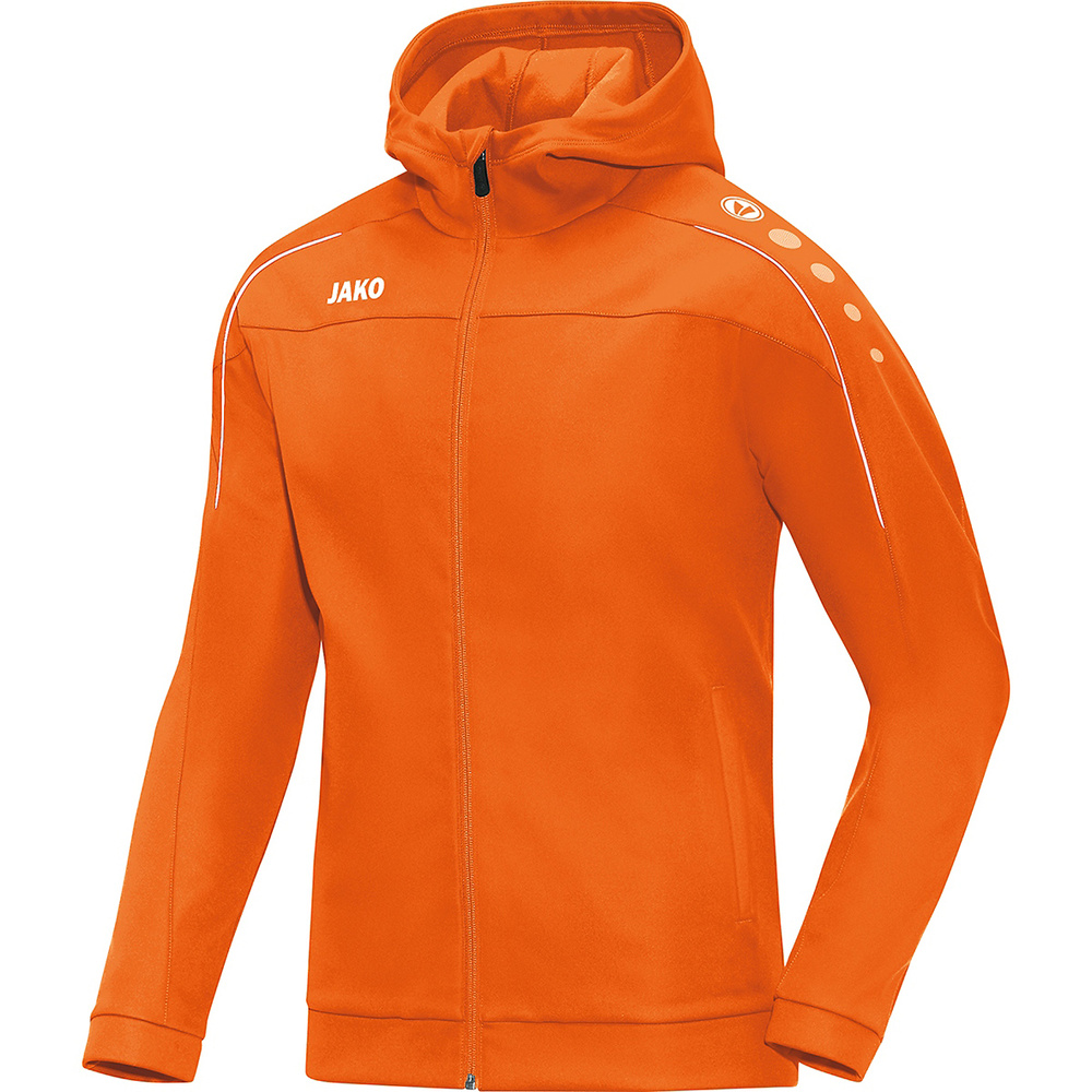 CHAQUETA CON CAPUCHA JAKO CLASSICO, NARANJA HOMBRE. S M L XL 2XL 3XL 4XL 