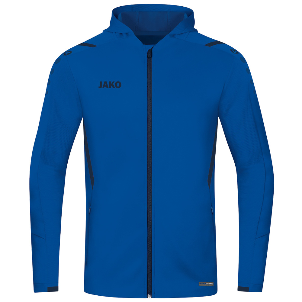 CHAQUETA DE ENTRENAMIENTO CON CAPUCHA JAKO CHALLENGE, ROYAL-MARINO HOMBRE. S M L XL 2XL 3XL 4XL 