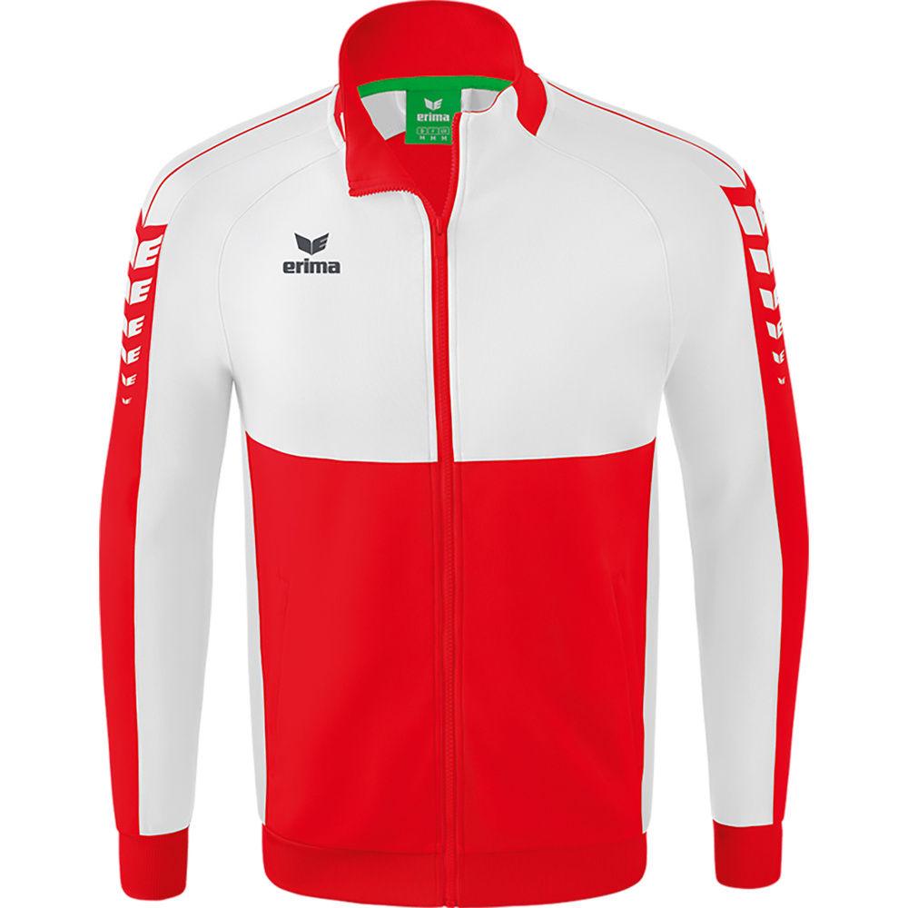 CHAQUETA ERIMA SIX WINGS WORKER, ROJA-BLANCA HOMBRE. S M L XL 2XL 3XL 