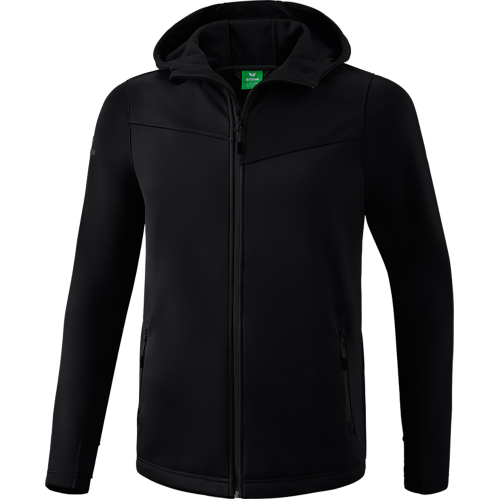 CHAQUETA SOFTSHELL ERIMA PERFORMANCE, NEGRA HOMBRE. S M L XL 2XL 3XL 