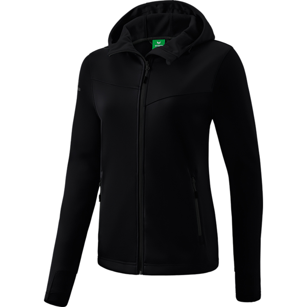 CHAQUETA SOFTSHELL ERIMA PERFORMANCE, NEGRA MUJER. 34 36 38 40 42 44 46 48 