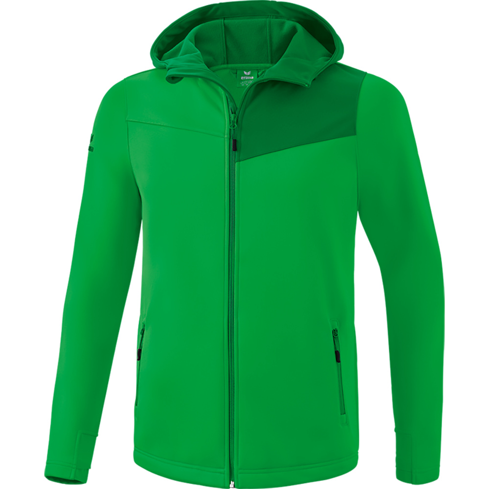 CHAQUETA SOFTSHELL ERIMA PERFORMANCE, VERDE-ESMERALDA NIÑO. 128 140 152 164 