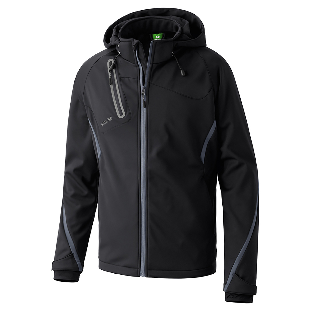 ERIMA CHAQUETA SOFTSHELL FUNCIONAL, NEGRA-ANTRACITA HOMBRE. S M L XL 2XL 3XL 