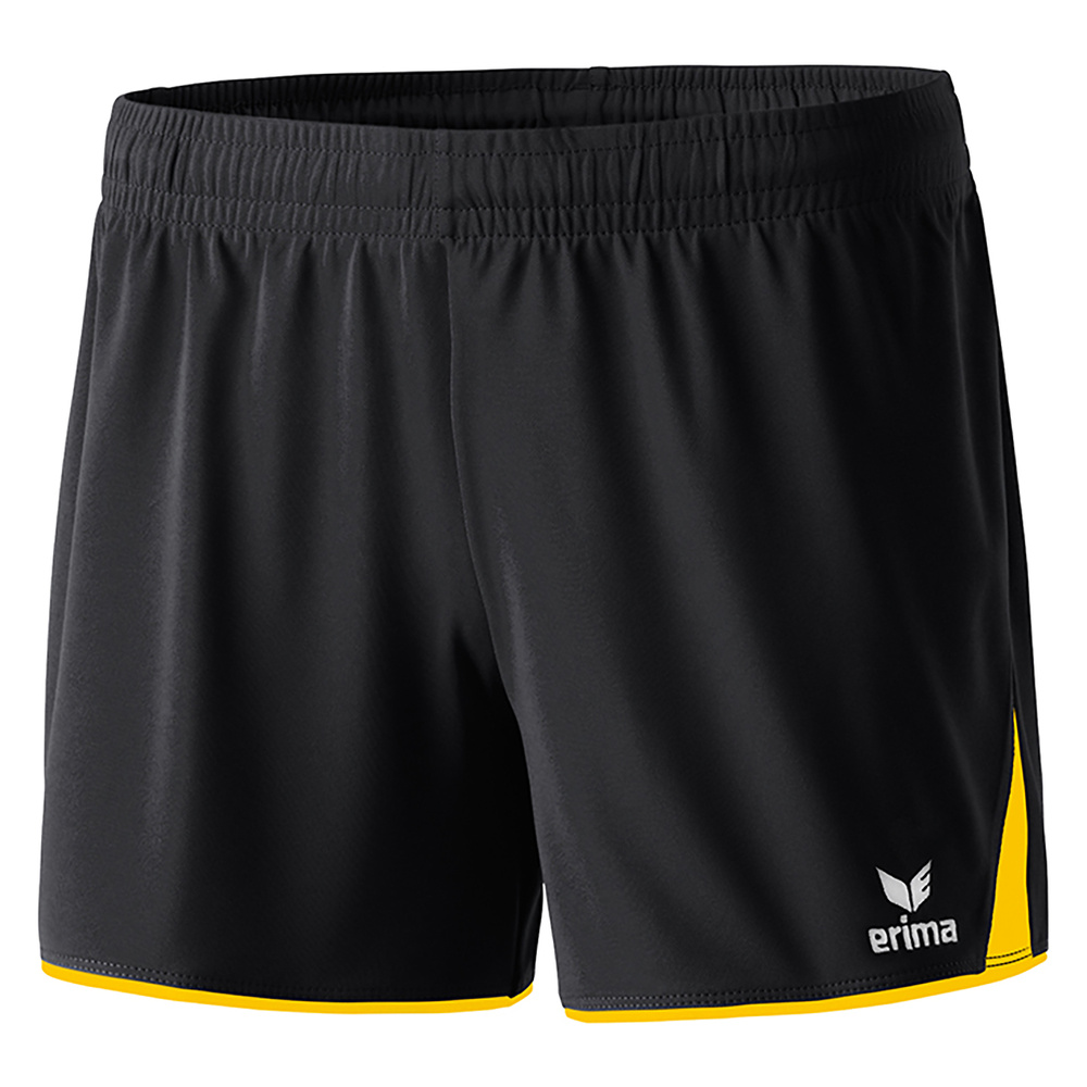 ERIMA CLASSIC 5-C SHORTS, NEGRO-AMARILLO MUJER. 34 36 38 40 42 44 46 48 