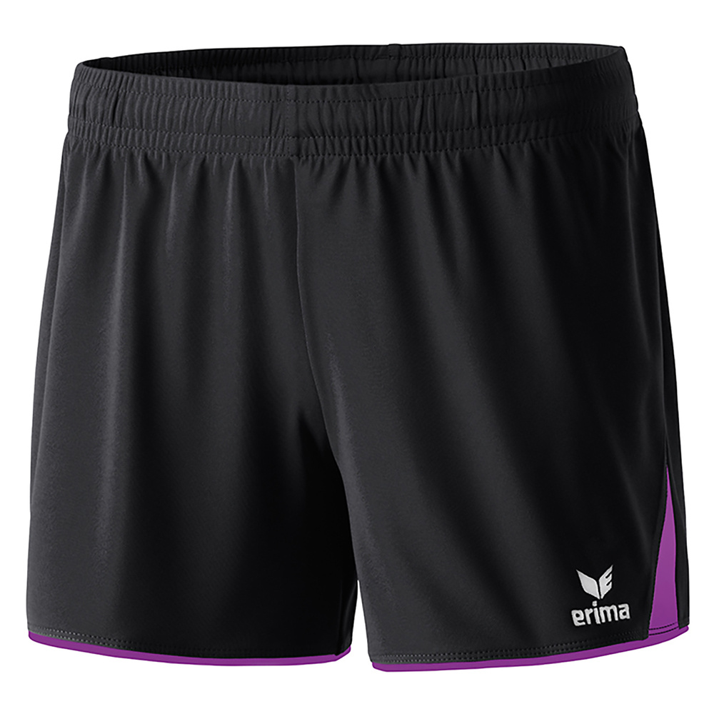 ERIMA CLASSIC 5-C SHORTS, NEGRO-PÚRPURA MUJER. 34 36 38 40 42 44 46 48 