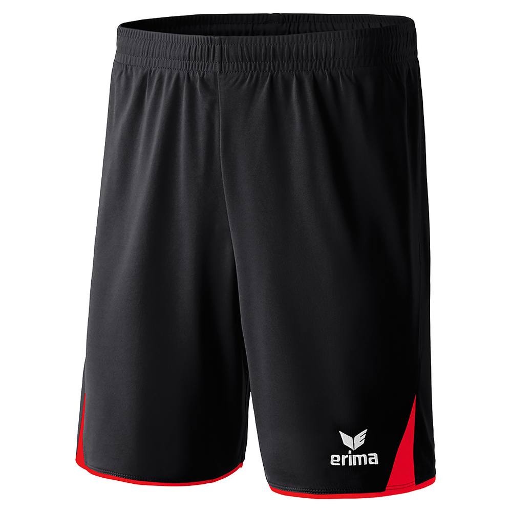 ERIMA CLASSIC 5-C SHORTS, NEGRO-ROJO HOMBRE. S M L XL 2XL 