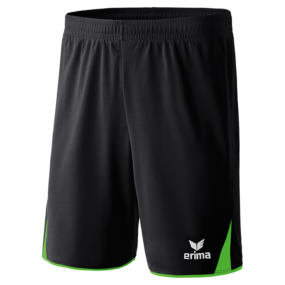 ERIMA CLASSIC 5-C SHORTS, NEGRO-VERDE NIÑO. 128 140 152 164 