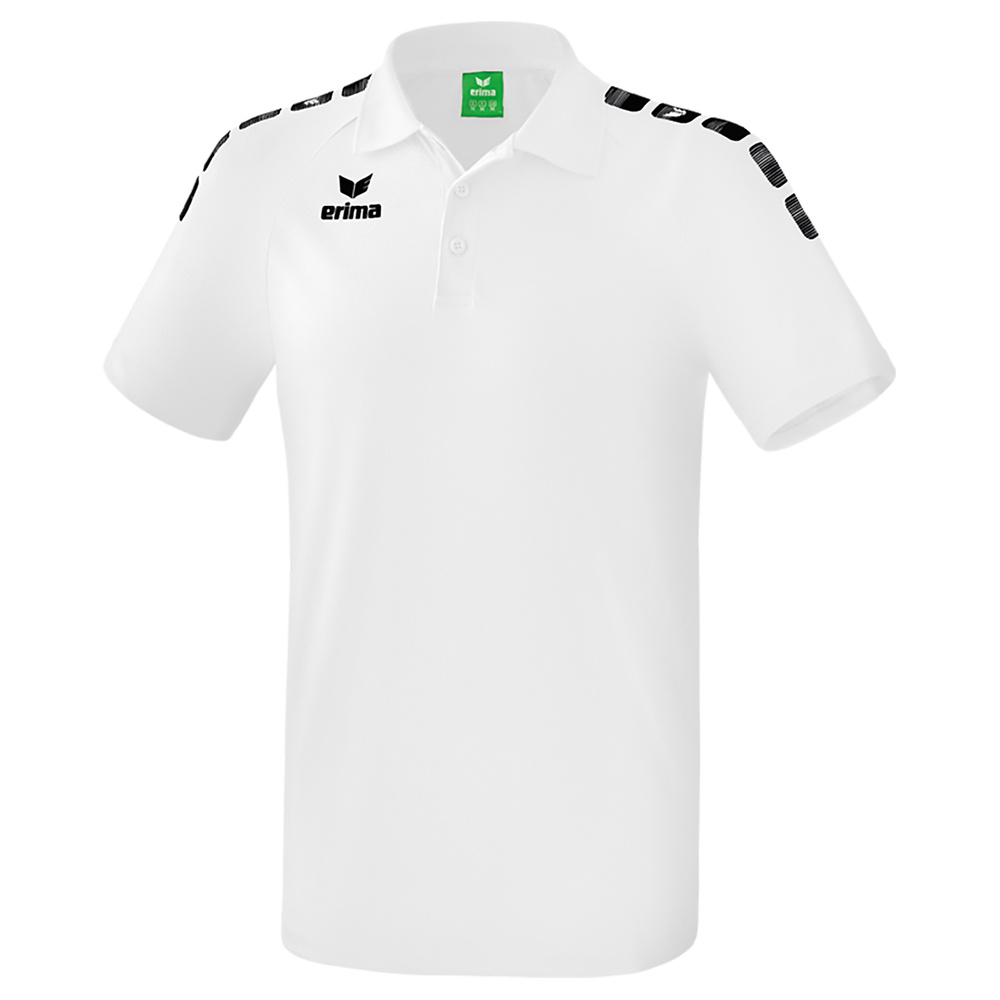 ERIMA ESSENTIAL 5-C POLO, BLANCO-NEGRO HOMBRE. S M L XL 2XL 3XL 