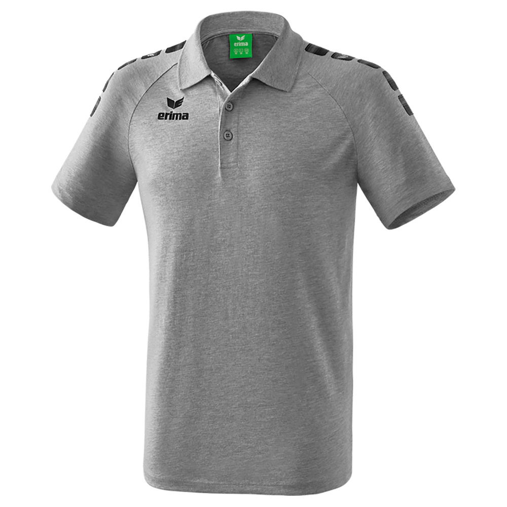 ERIMA ESSENTIAL 5-C POLO, GRIS PIZARRA-NEGRO HOMBRE. S M L XL 2XL 3XL 