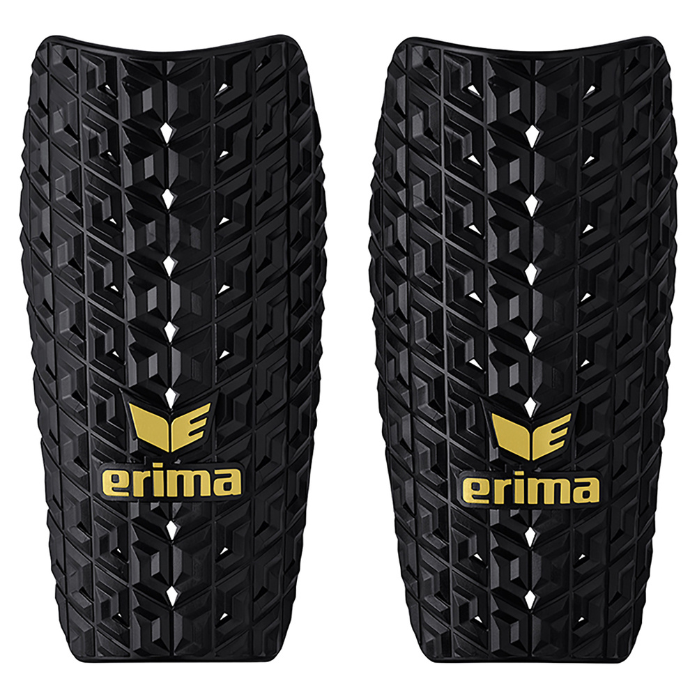 ERIMA EVO FLEX ESPINILLERA, NEGRA-DORADA UNISEX. XS S M 