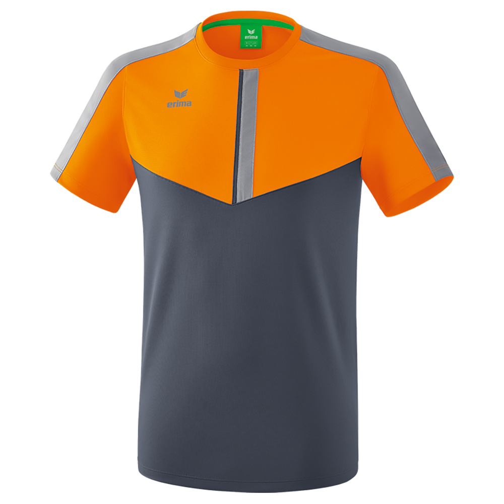 ERIMA SQUAD CAMISETA, GRIS PIZARRA-GRIS-NARANJA HOMBRE. S M L XL 2XL 3XL 