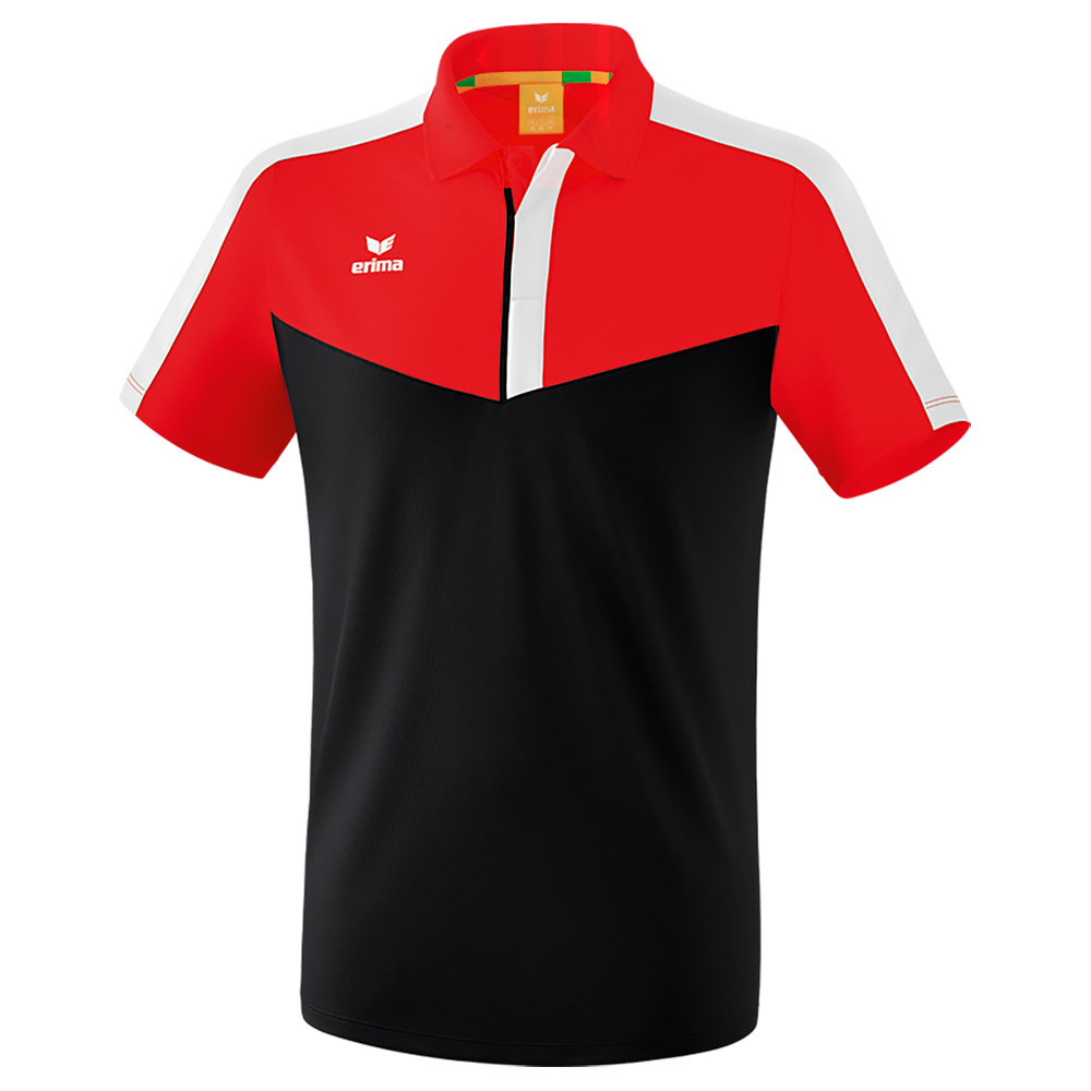 ERIMA SQUAD POLO, ROJO-NEGRO-BLANCO HOMBRE. S M L XL 2XL 3XL 