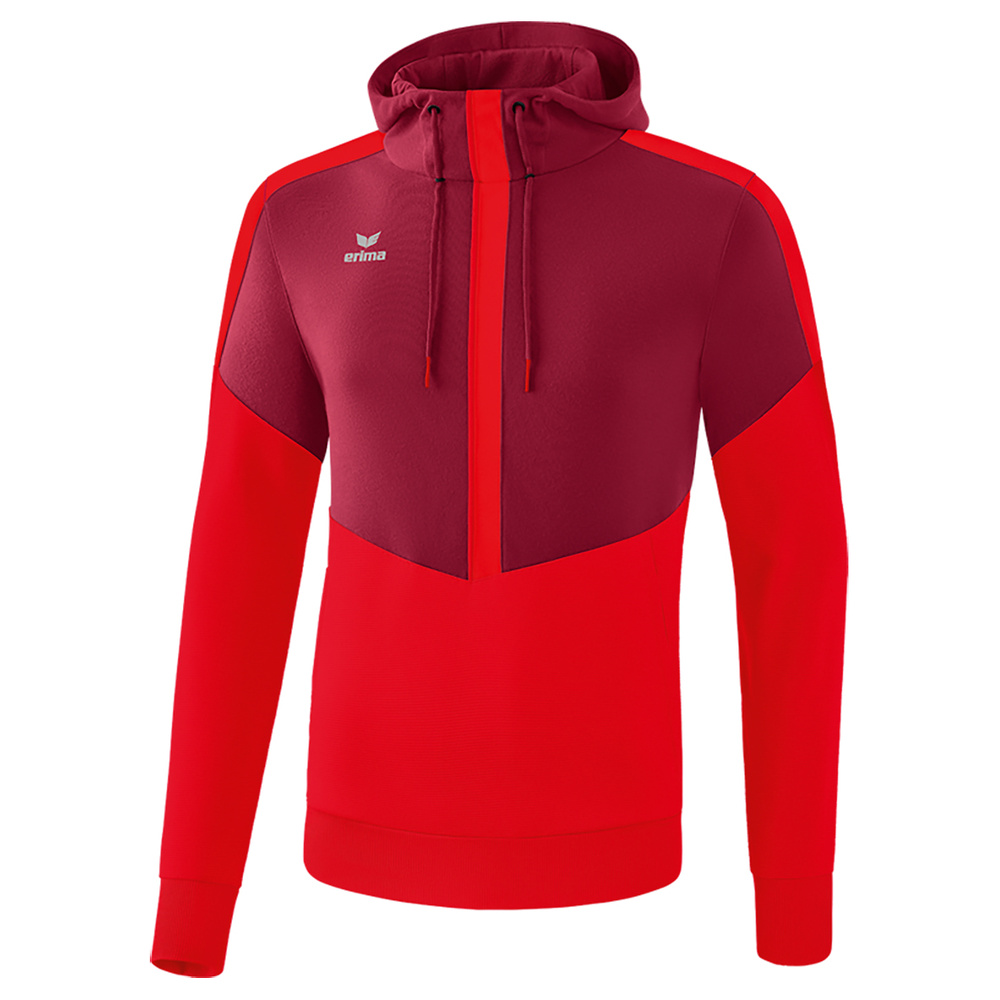 ERIMA SQUAD SUDADERA CON CAPUCHA, BURDEOS-ROJO NIÑO. 128 140 152 164 